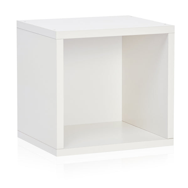 Way Basics Eco Stackable Connect Open Storage Cube and Cubby Organizer - White