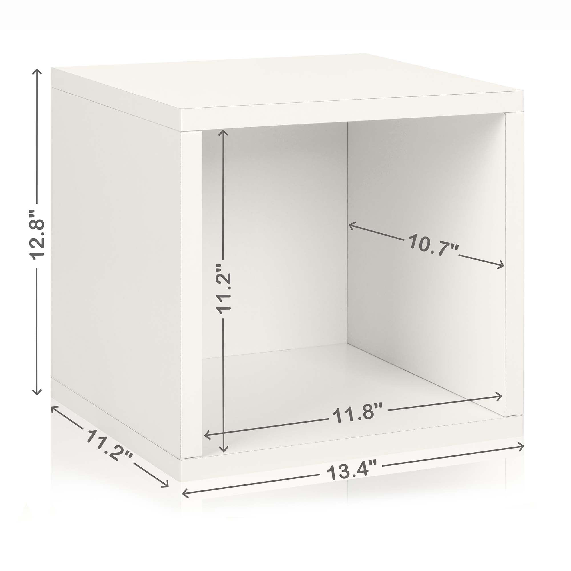 Way Basics Eco Stackable Connect Open Storage Cube and Cubby Organizer - White