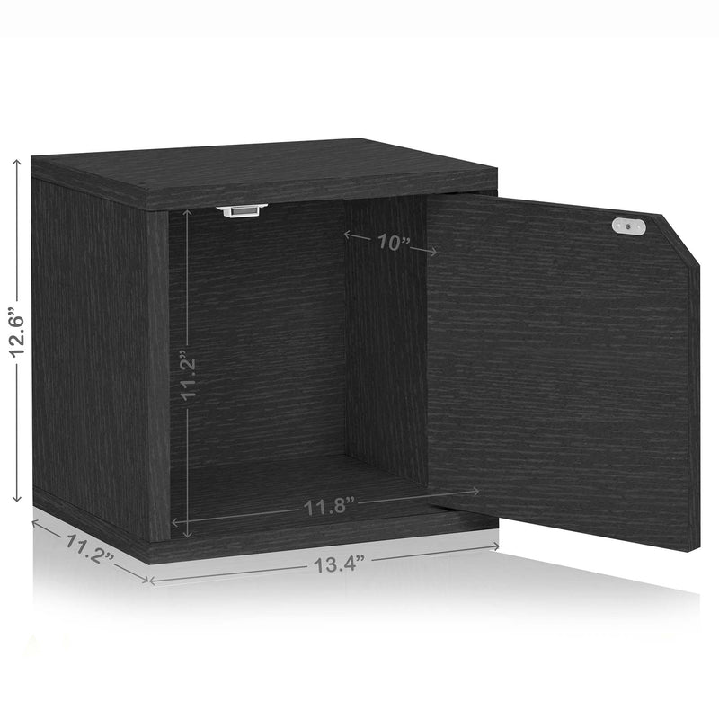 Black Stackable Cube with Door | VOC & Formaldehyde Free - Way Basics