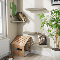 Cat Scratcher Floating Shelf Combo 4 Pack, Aspen Grey (pre-order ships 6/30/25)