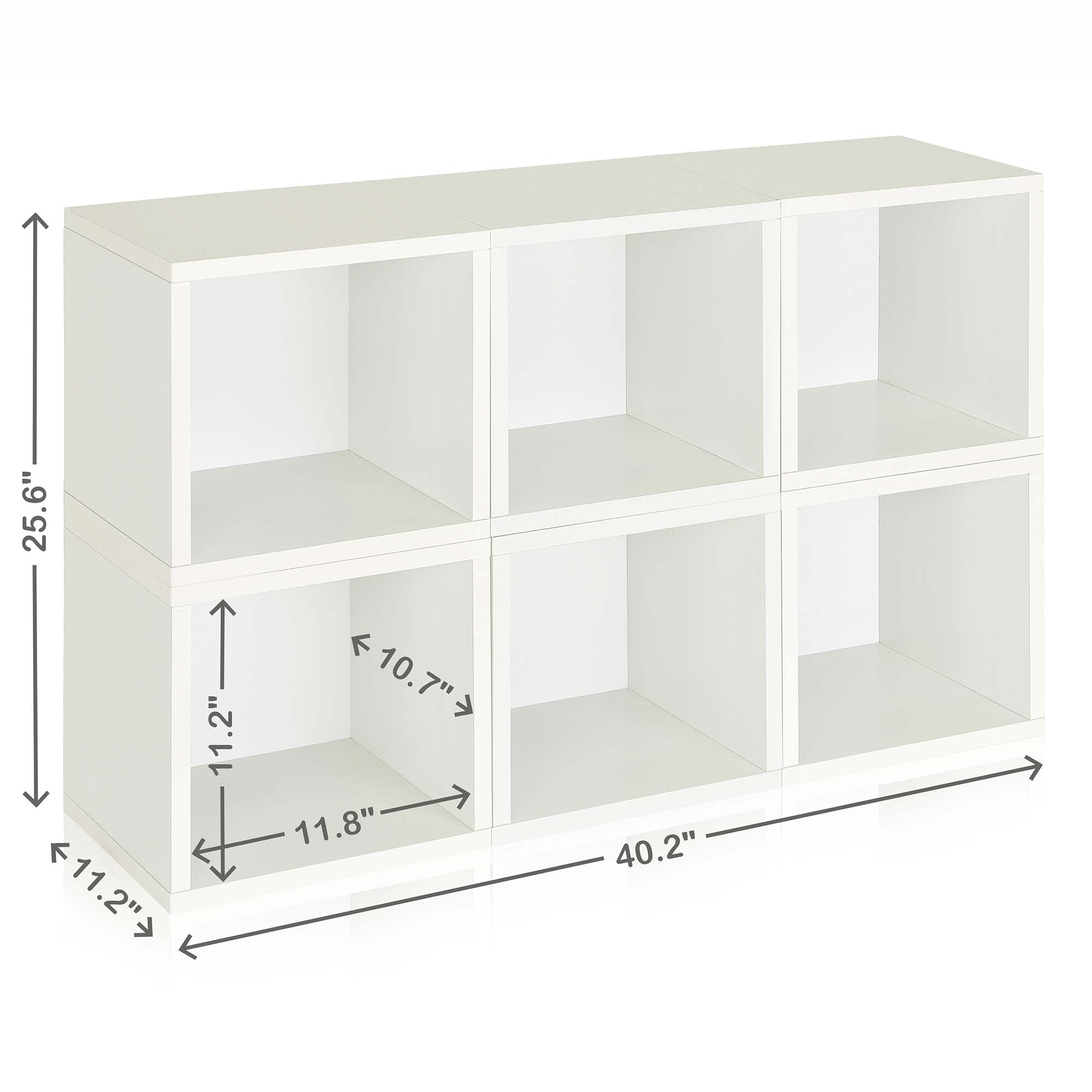 Way Basics Eco Stackable Connect Open Storage Cube and Cubby Organizer - White