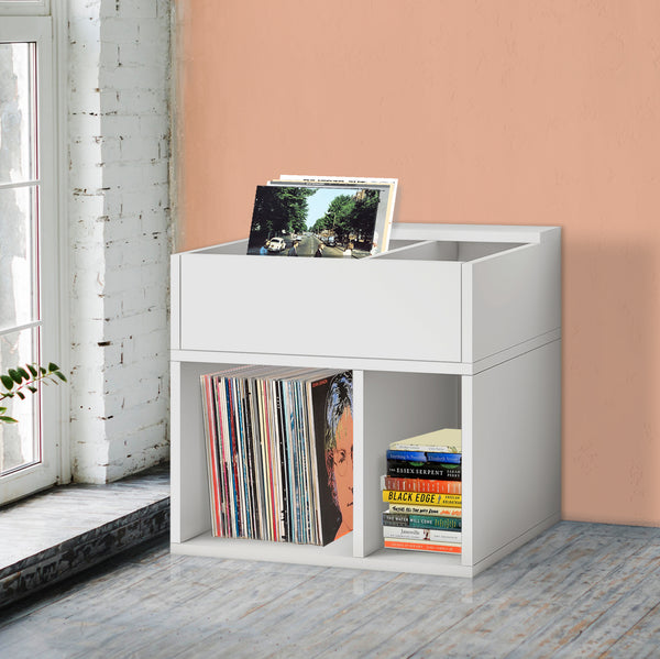 White Vinyl Record Storage Cube and Stackable - Way Basics