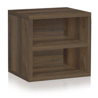 Stack Cube with Shelf, Royal Walnut (pre-order ships 8/31)