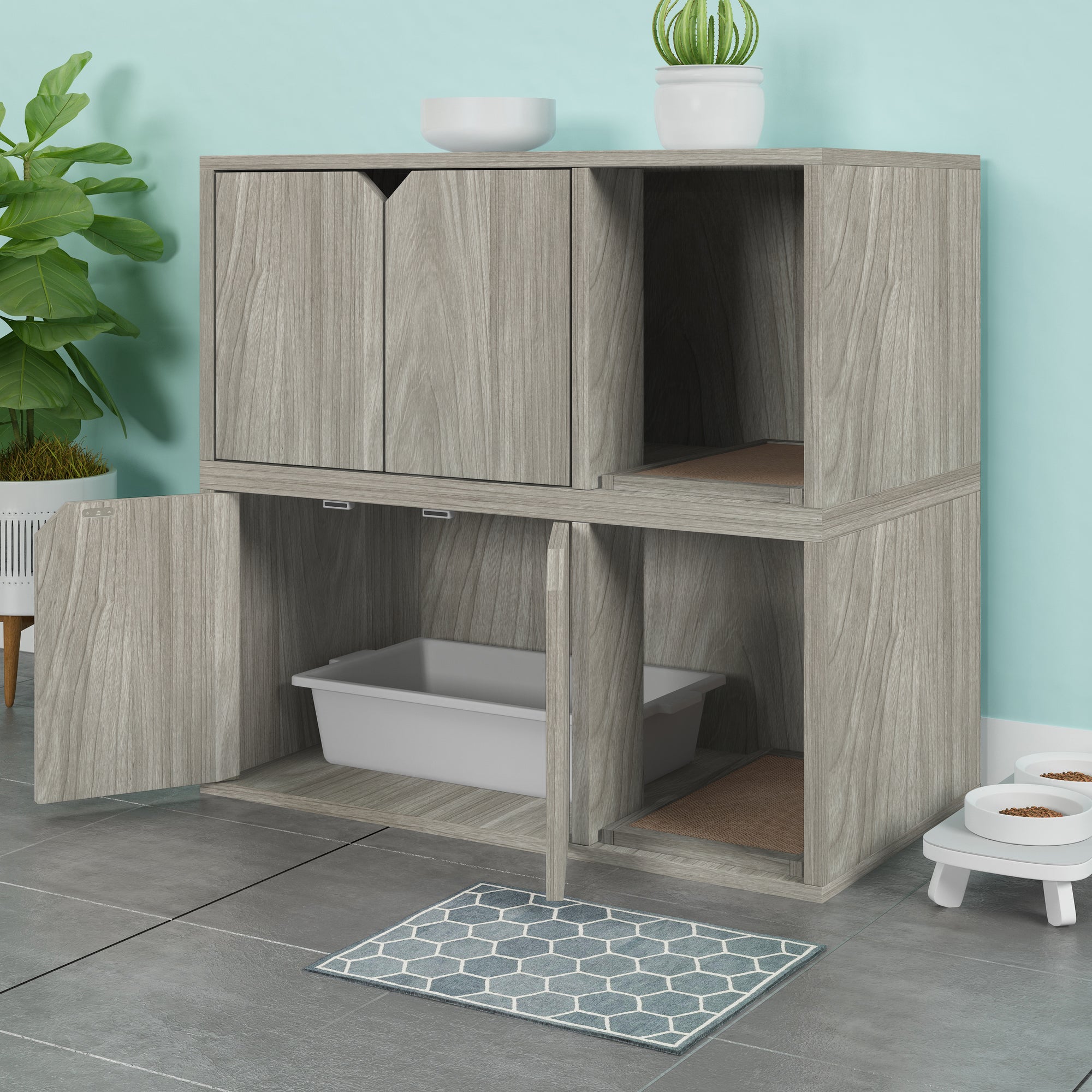 Cat Litter Box in Aspen Grey Eco Friendly Way Basics