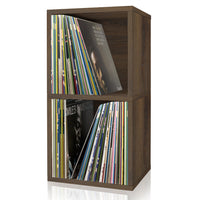 Presley Double Cube Vinyl Record Storage, Royal Walnut (pre-order ships 6/30/25)