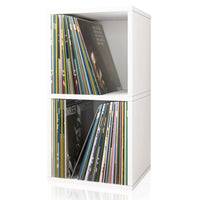 Presley Double Cube Vinyl Record Storage, White (pre-order ships 6/30/25)