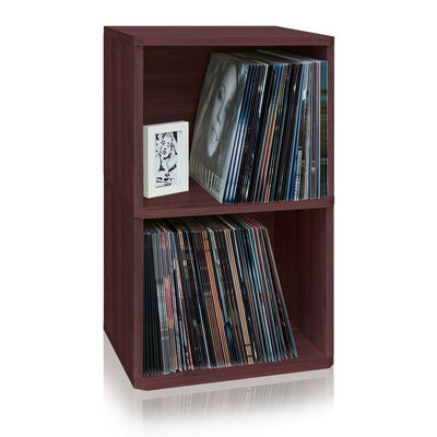 Vinyl Record Storage 2 Cube in Espresso | Way Basics